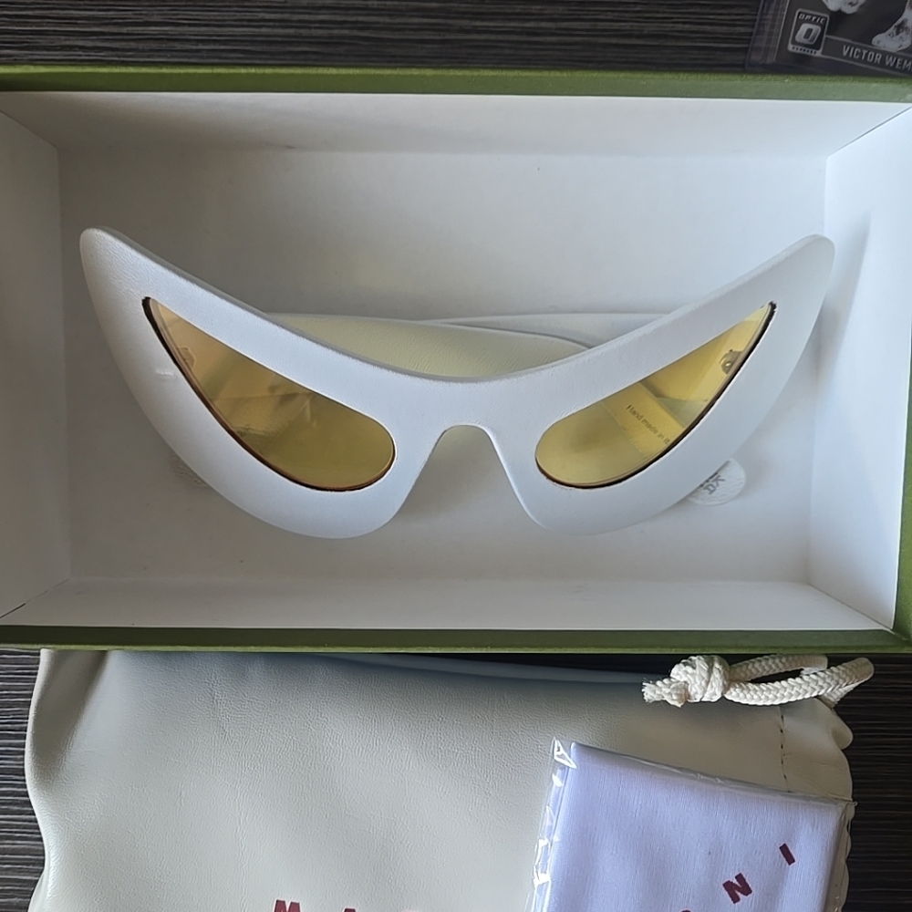 Marni White and Gold Cat-Eye Sunglasses - Picture 12 of 16